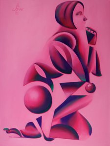 Pensive Geometric Woman