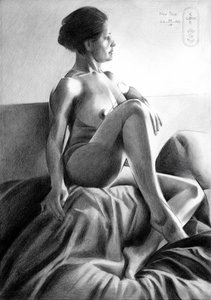 Pensive Nude Woman by Corné Akkers