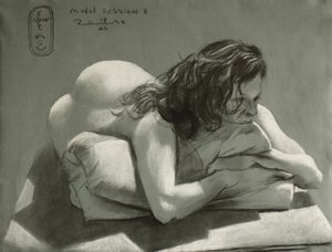 Pensive Reclining Figure by Corné Akkers