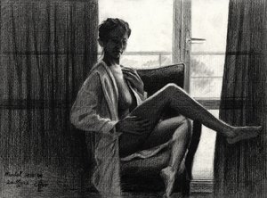 Sensual Woman By Window by Corné Akkers