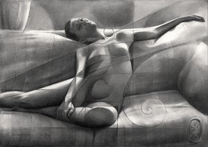 Serene Reclining Nude by Corné Akkers