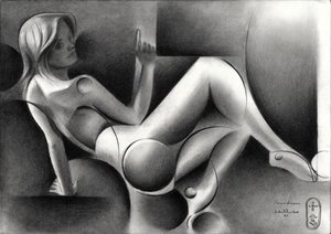 Stylized Reclining Woman