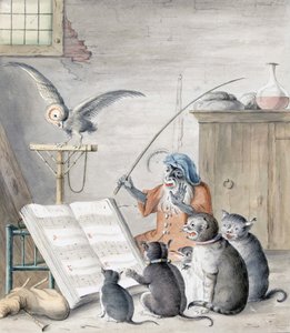 Cat Concert (engraving) by Cornelis (after) Saftleven