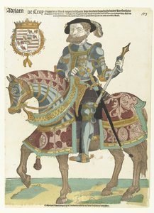 Portrait of Adriaen de Croy on Horseback by Cornelis Anthonisz. (manner of)