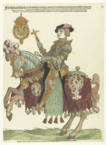 Portrait of Ferdinand I of Austria on Horseback by Cornelis Anthonisz. (manner of)