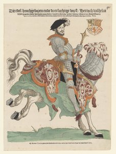 Portrait of Duke William of Cleves, Jülich and Berg, Count of Mark, Lord of Ravenstein on Horseback by Cornelis Anthonisz. (manner of)