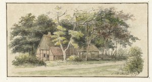 Farmhouse Among Trees by Cornelis Bernardus Buijs