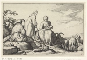 Shepherds by Cornelis Bloemaert (II) (possibly)