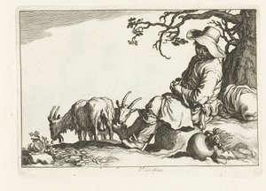 Goatherd by Cornelis Bloemaert (II)