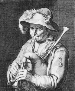 Man Playing Bagpipe by Cornelis Bloemaert