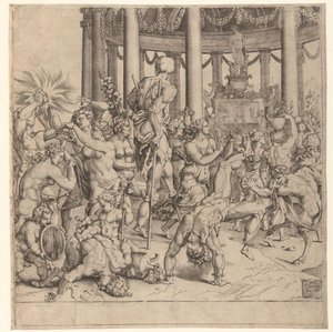 Triumph of Bacchus, Right Plate by Cornelis Bos