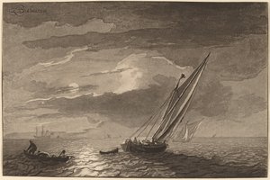 Seascape with Full Moon, 1779, published 1781