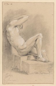Seated Male Nude, Seen from the Side (3rd Prize 1767) by Cornelis Buys