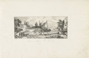 River Landscape with Two Women on a Bridge (Landscapes) by Cornelis Claesz van Wieringen (possibly)