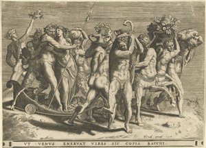 Bacchus and Venus in a Chariot Pulled by Centaurs by Cornelis Cort (rejected attribution)