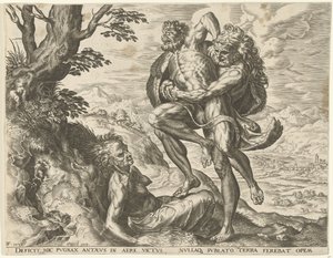 Hercules Wrestling with Antaeus by Cornelis Cort