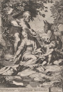 The Rest on the Return from Egypt, 1575 by Cornelis Cort