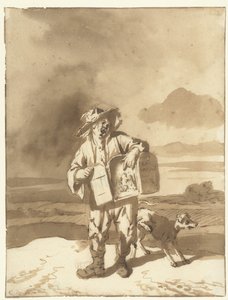 A Young Man with a Peepshow and a Dog