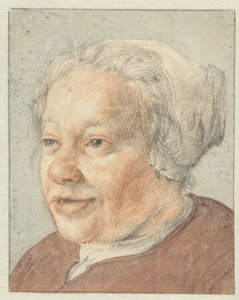Head of a Woman, Three-Quarter View to the Left by Cornelis Dusart