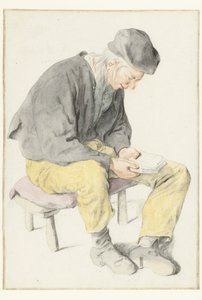 Seated Man Reading, Facing Right