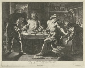 Jupiter and Mercury in the House of Philemon and Baucis by Cornelis Galle (I)