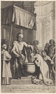 Peter Baptizes Saint Prisca of Rome by Cornelis Galle (I)