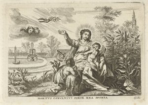 Mary with Child and John the Baptist in the Hortus Conclusus by Cornelis Galle (II)