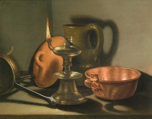 A Still Life with an Oil Lamp