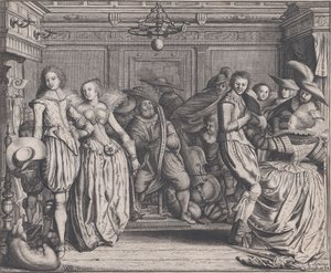 Interior with Dancing Couples and Musicians by Cornelis Koning