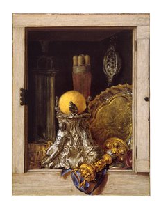 Silverware in an Open Cabinet by Cornelis Norbertus Gysbrechts