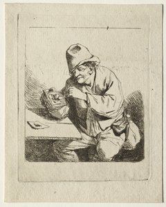 Peasant Lighting His Pipe by Cornelis Pietersz Bega