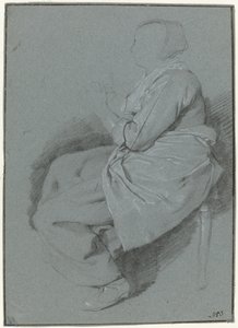 Seated Woman, in Profile to the Left, Wearing an Apron by Cornelis Pietersz. Bega