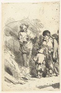 Singing Man and Listening Audience Including Child and Man by Cornelis Pietersz. Bega