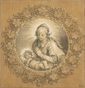 Mary with Christ Child by Cornelis Ploos van Amstel (signed by artist)