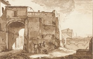 Gate with Traveler and Mule