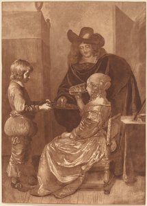 Cavalier and Lady with a Page by Cornelis Ploos van Amstel