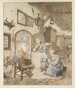 Newspaper Reader in Interior