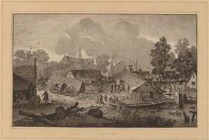 Village with Pond by Cornelis Ploos van Amstel