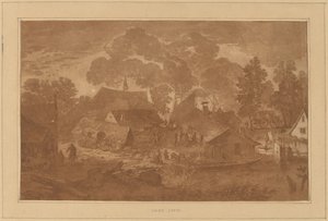 Village with Pond by Cornelis Ploos van Amstel