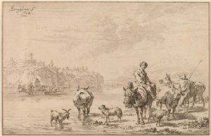 Woman Seated on a Mule by Cornelis Ploos van Amstel