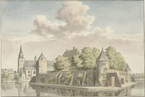 The Court of Putten and the Church of Geervliet by Cornelis Pronk (possibly)