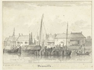 View of the Harbor of Bruinisse by Cornelis Pronk