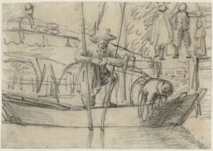 Man and Woman in a Boat by the Shore by Cornelis Saftleven (attributed to)