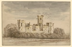Castle Ruins Overgrown with Dense Bushes by Cornelis Saftleven