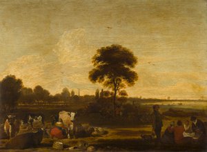 Landscape with Herdsmen and Cattle by Cornelis Saftleven