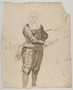 Study of a Standing Commander Holding a Staff, early 17th-mid 17th century by Cornelis Schut I