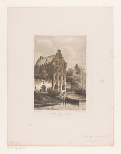 Houses Along the Water by Cornelis Springer