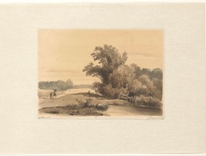 Landscape near Brederode with Walkers on a Path