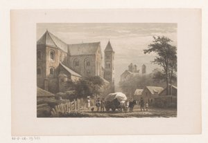Cattle with Cart in Front of Eleventh-Century Church