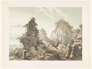 Ruins of Tjandi Lora Djongrang by Cornelis Springer